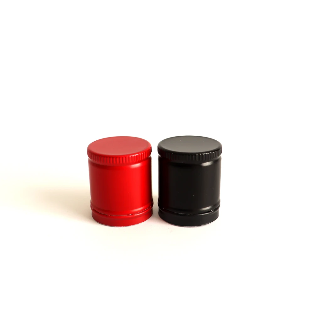 28mm aluminium cap for soda water bottle customized logo design with PE liner pilfer proof aluminium cap