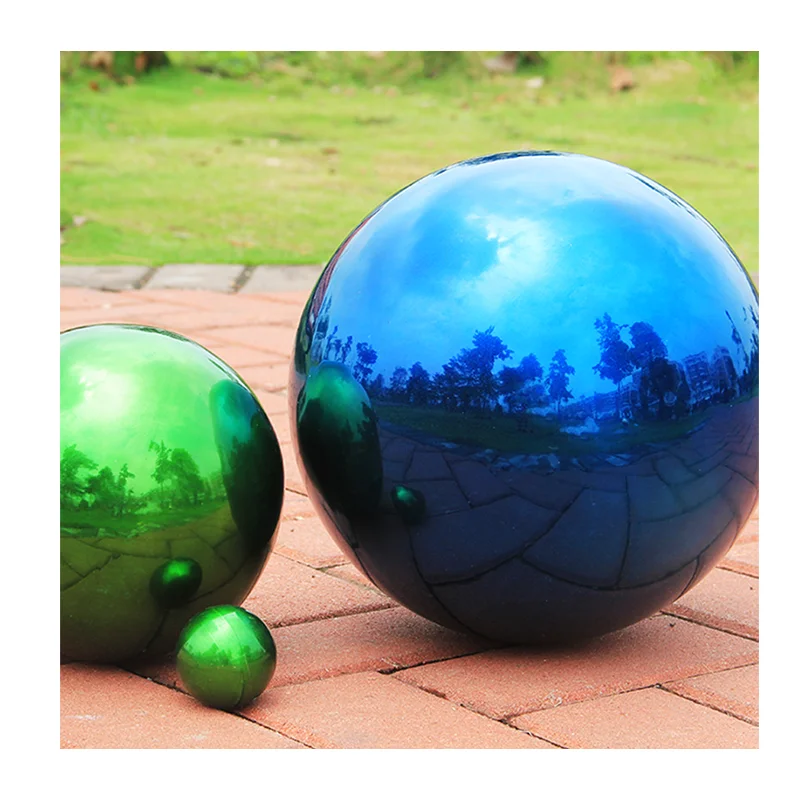 Customization Christmas Ball Stainless Steel Colored Outdoor Decorative Sphere Hollow Balls