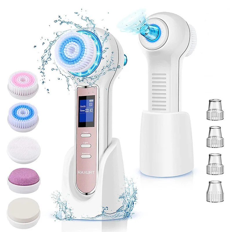 YOUMAY ipx7 sonic silicone electric 3 in 1 facial cleansing brush vacuum blackhead remover
