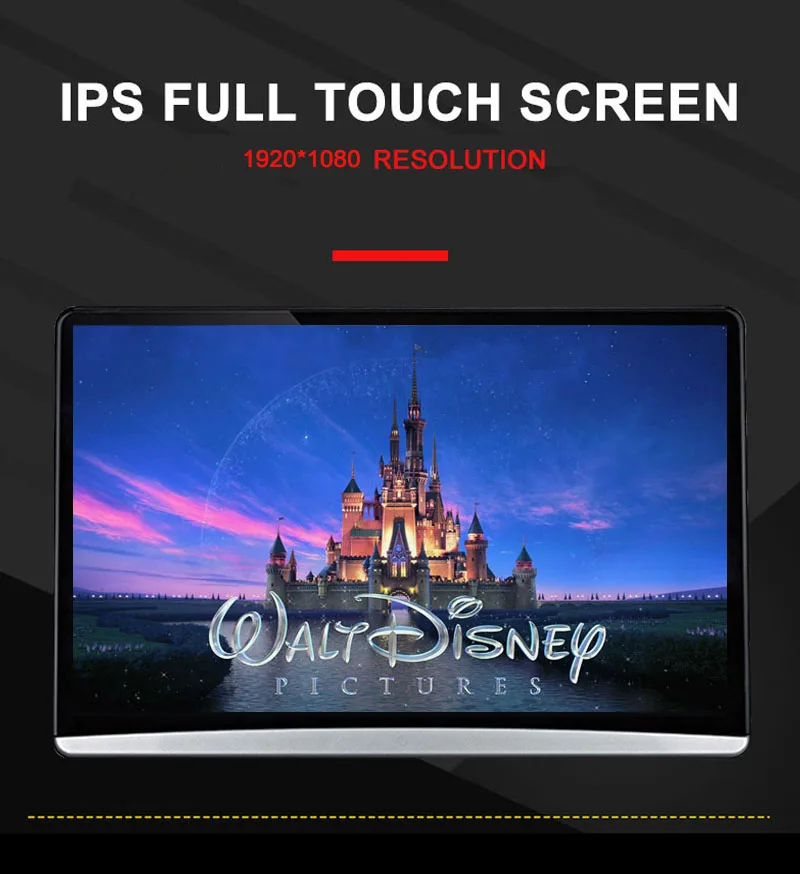 13.3 inch 1920*1080 touch screen car headrest monitor player with usb wifi android car headrest monitor