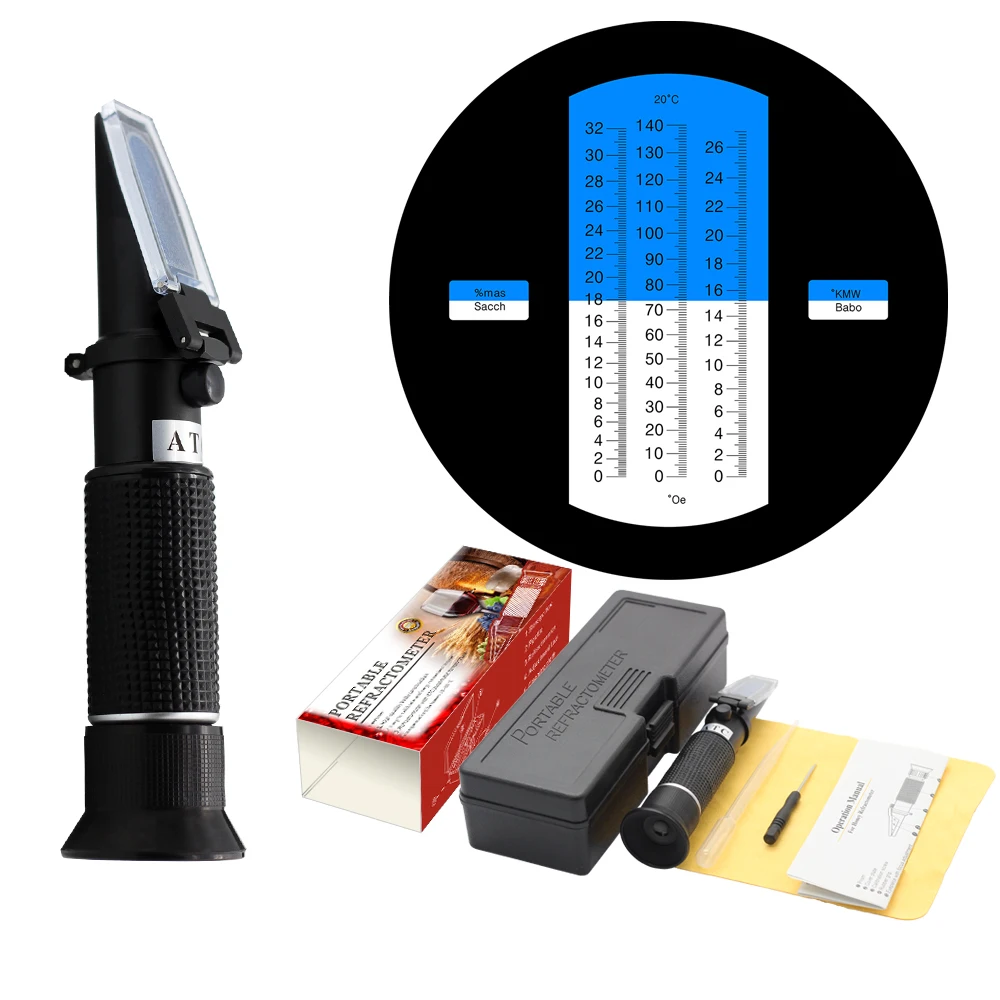 RHB-32S Wine Refractometer Handheld sugar Refractoemter Auto Digital Oechsle Babo Brix Refractometer