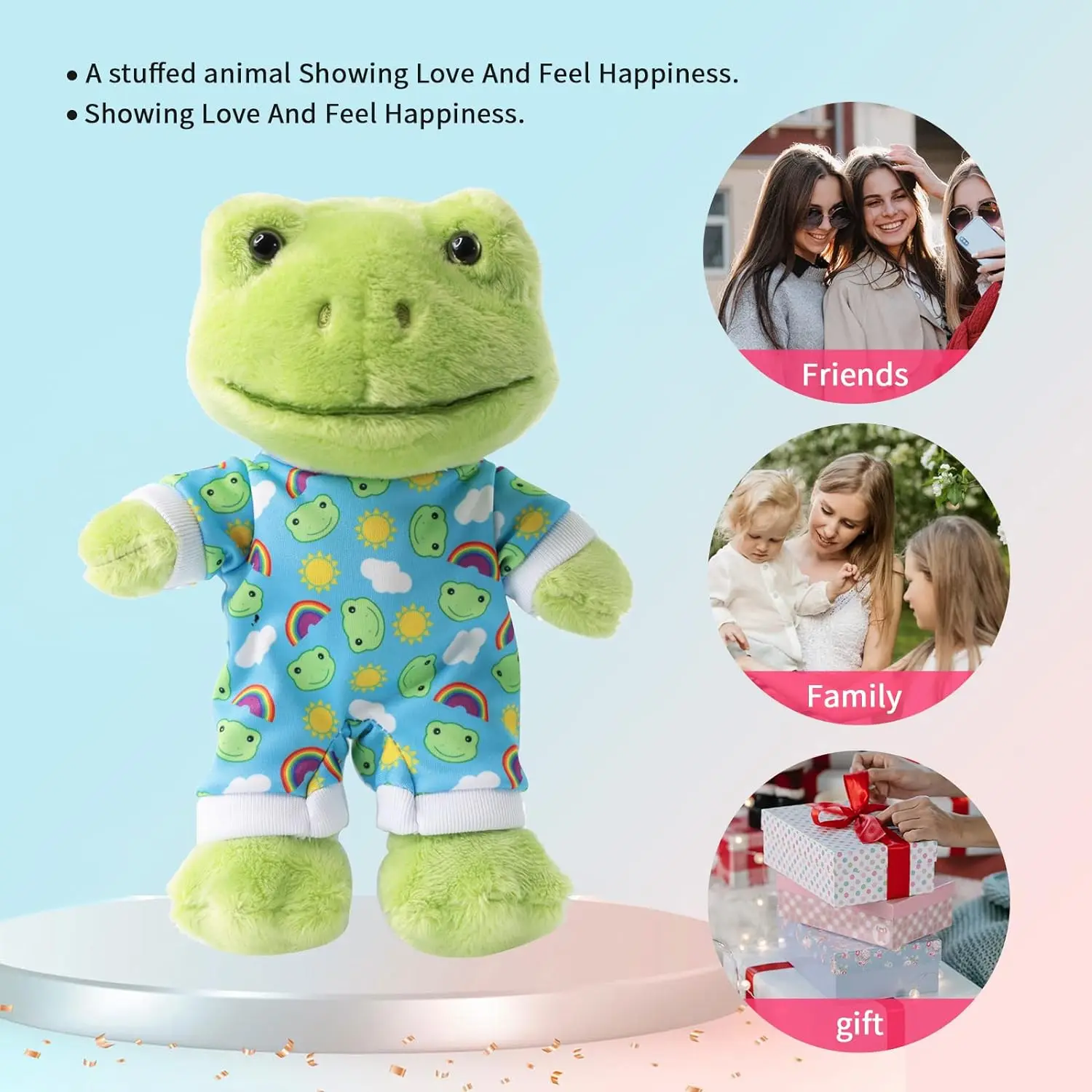 Hot Sell Green Frog Plush With Cloths Toy Stuffed Animal Toys Gift For Kids