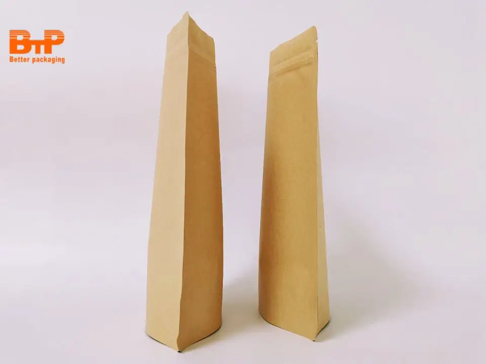 Bio Pla  pouch bag Biodegradable Stand Up Pouch Kraft Paper Compostable package zipper bag food packaging flat bottom pouch