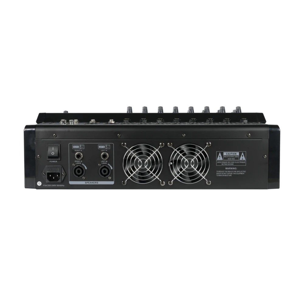 Professional 8-Channel Audio Console Mixer Amplifier with 16DSP USB for DJ Controllers