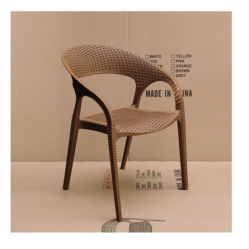 Custom waterproof sunscreen leisure cafe reception rattan woven negotiating chair