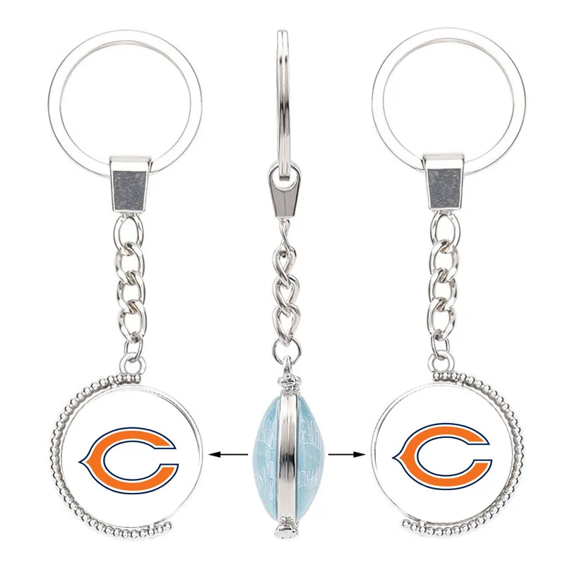 Factory Wholesales good quality key chain custom fashion NFL 32 teams decorative Key buckle