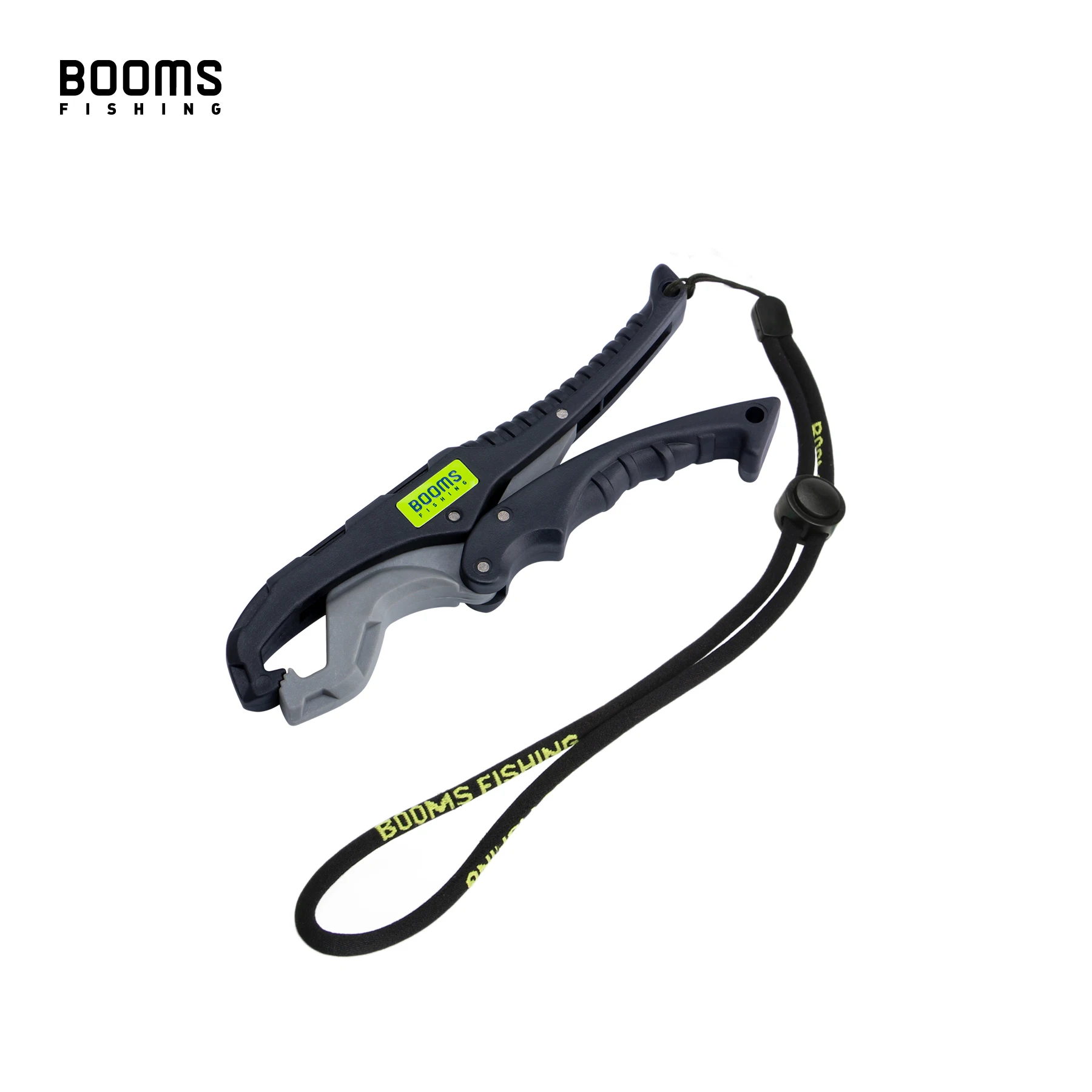 Booms Fishing 6.5inch Black Wire Rope Crimping Tool Grabber Fishing Lip Grippers Saltwater Glass Fiber Fish Gripper with Lanyard