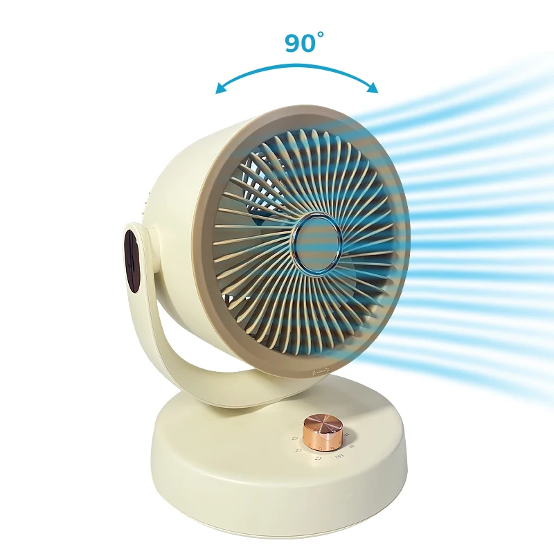 2024 Air Circulation USB Table  Desktop Turbo Air Fan Cooler 90 Oscillation for Office Home with 2000mAh Black