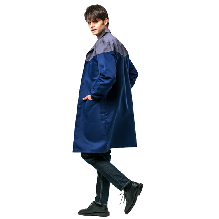 Food Indutry Worker Uniform Work Safety Lab Coat 100 Cotton Shop Coat