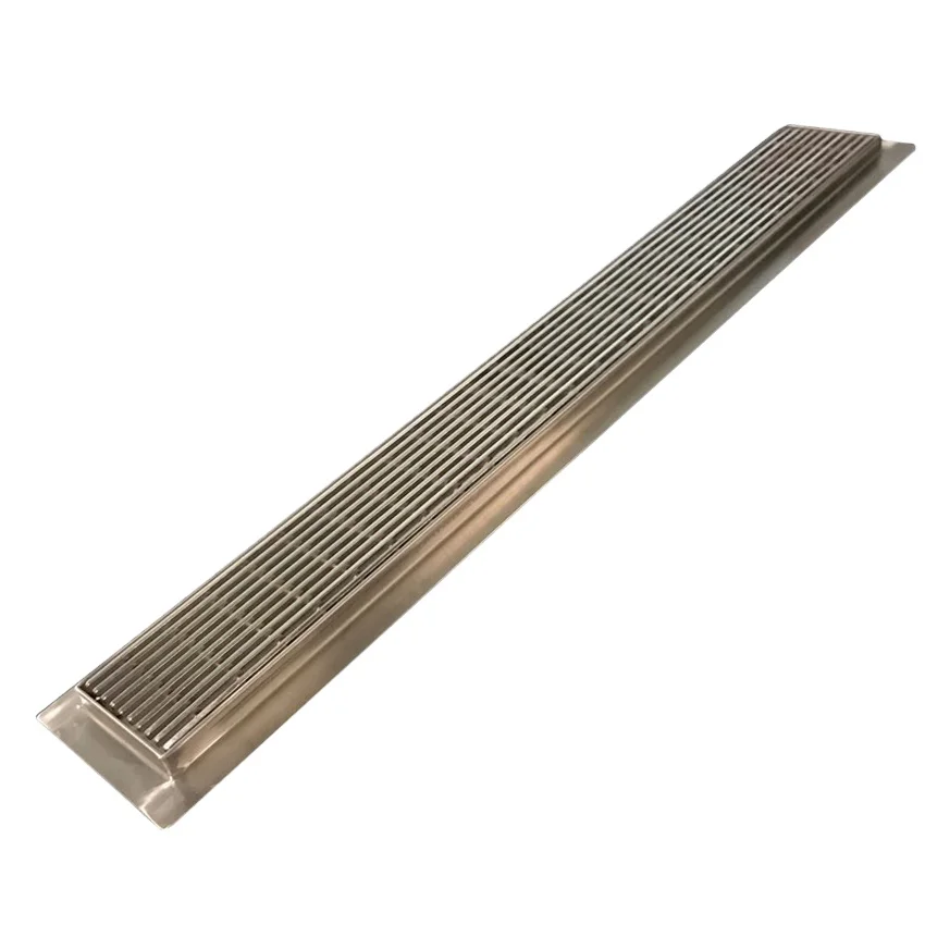Stainless Steel Long Deodorant Proof Shower Drain with Heel Guard Grating Cover for Bathroom Washing Room