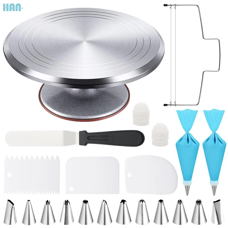  Free Sample Stainless Steel Russian Cake Turntable Icing Nozzles Tips Decorating Tools