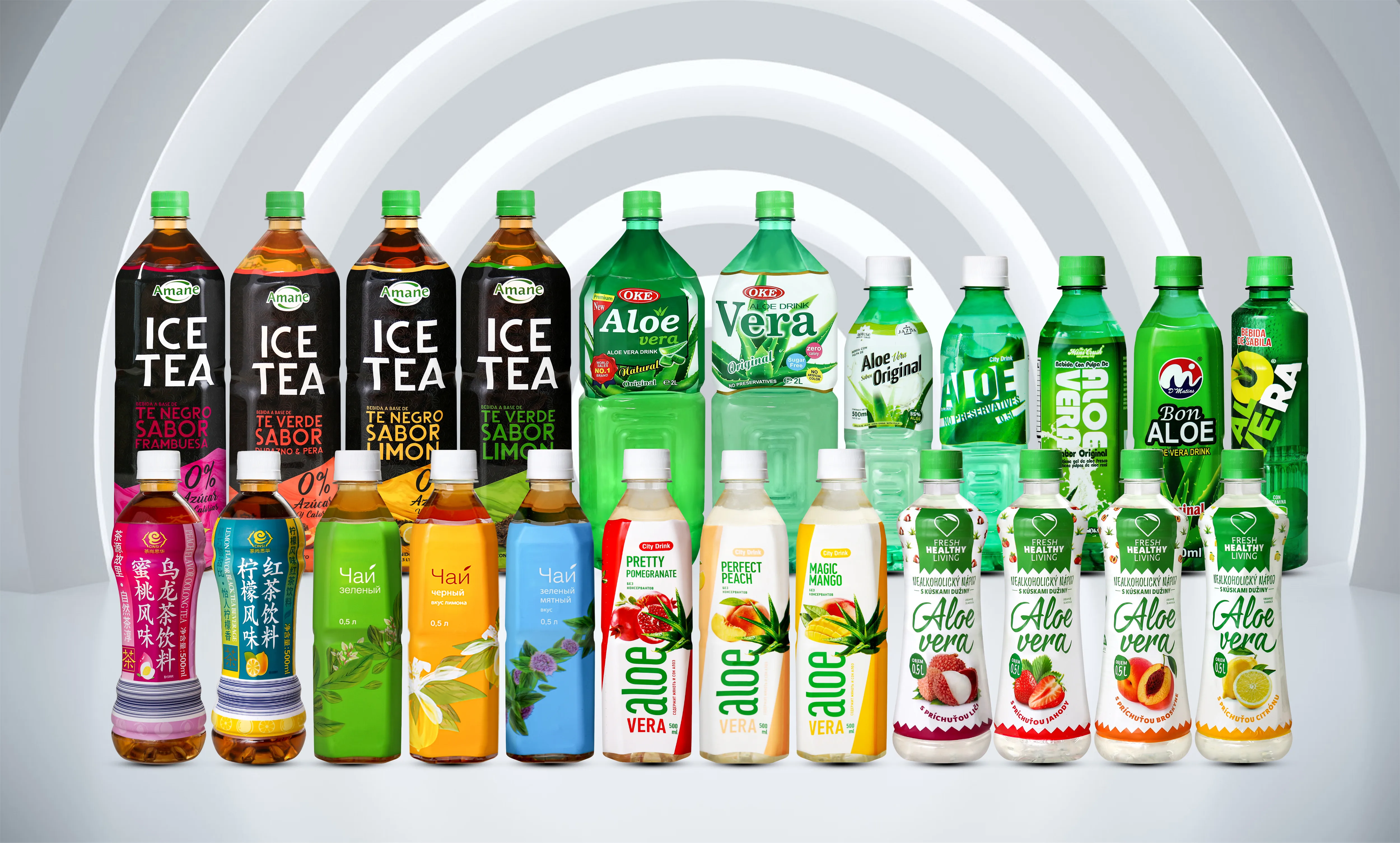 Korean Aloe Tea with Honey Fruit Tea Healthy Beverage Aloe Vera Drink for Adults Degradable Material PLA Bottle