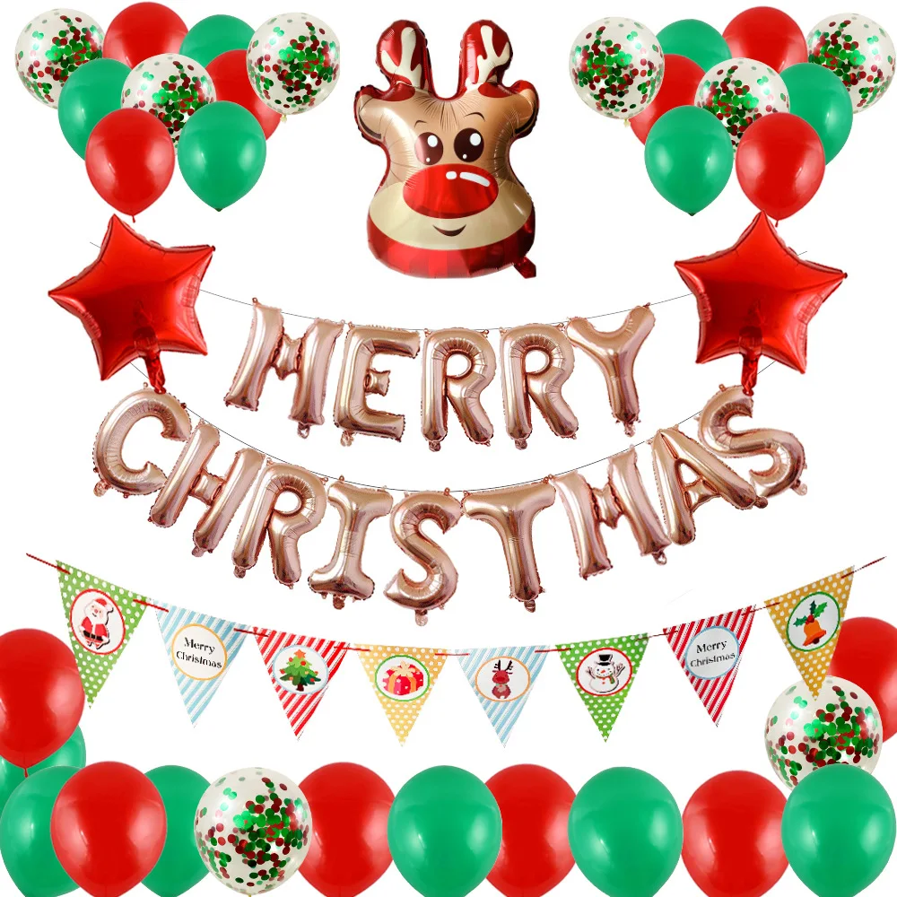 
Cheap Price Ecofriendly Christmas Latex Ballons Merry Christmas Balloons Set For Decoration 