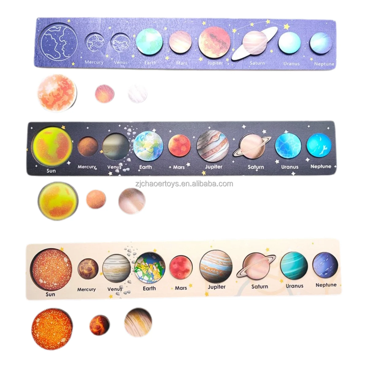 NEW Solar System Space Planet Montessori wooden board puzzle games kindergarten educational toys for kids boys and girls