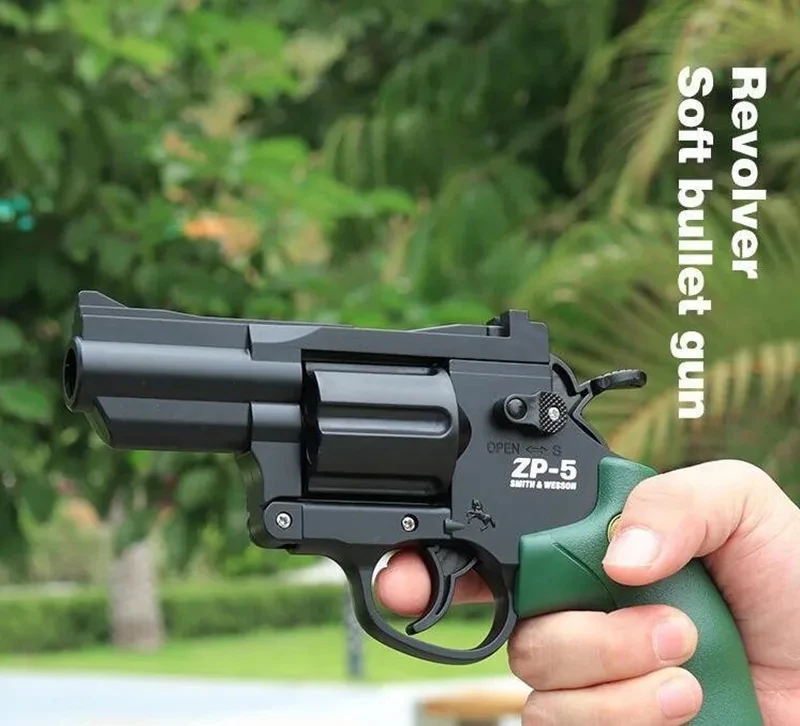 ZP5 Soft Bullet Revolver Pistol Toys Manual Shell Ejection Launcher EVA Bullets Gun Airsoft Shotgun Pistol for Kids Gift 2040