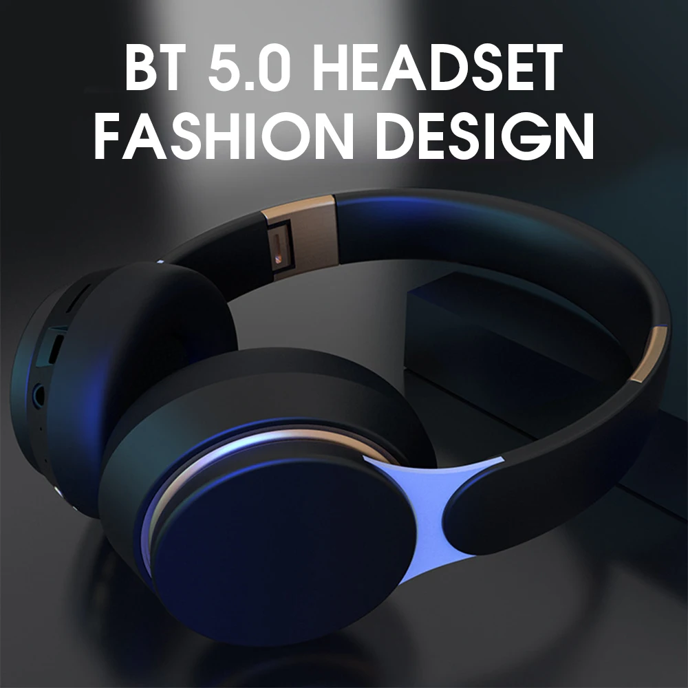 SAMA HiFi  Sound Quality BT 5.0 Gaming Headphone Gamer Mic Rechargeable Portable Over Ear Wireless Headset