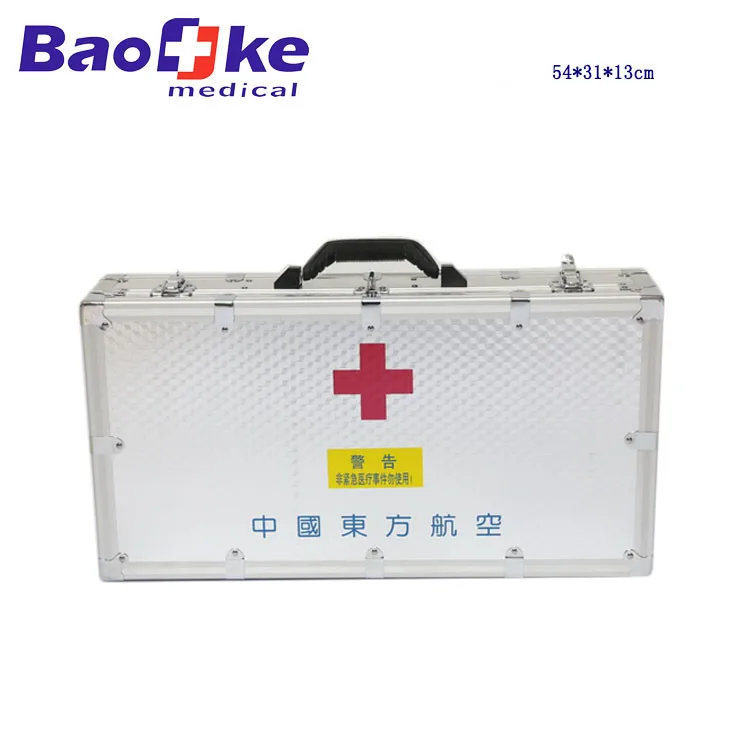 High Quality  Aluminium hard Carrying Medical Case, Portable metal First Aid Kit Box cabinet for airline emergency