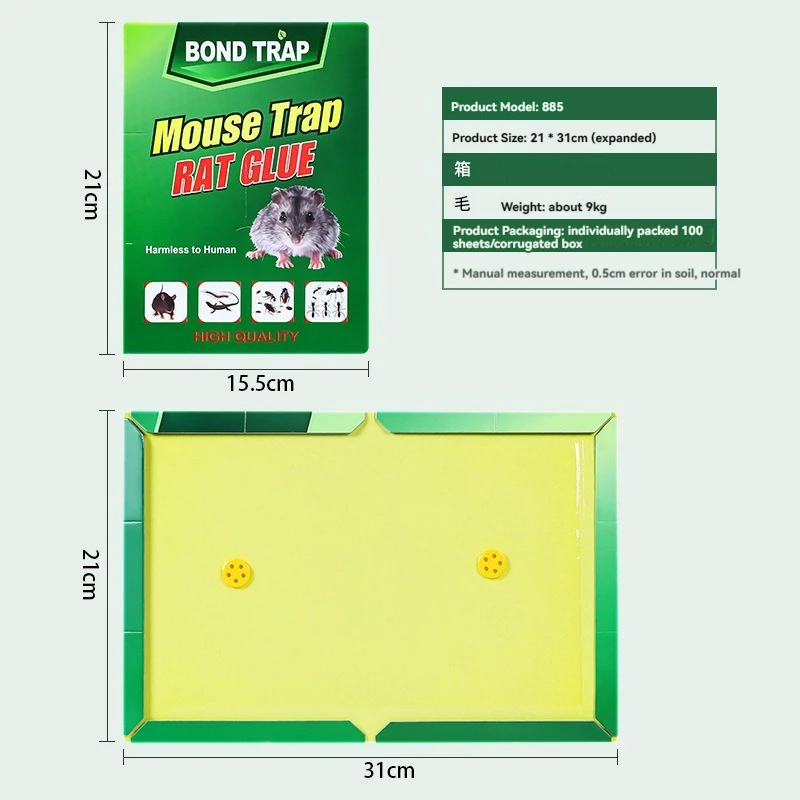 New Special Design Cardboard Green Sticky Rat Mouse Glue Traps For Lure Rat Trap