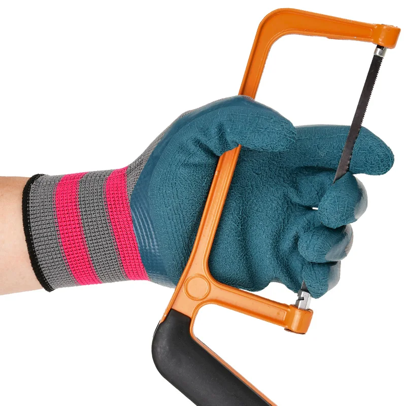 100% Natural Rubber Latex Gloves XL Work Gloves Safety Waterproof Anti-Slip Comfortable Protection EN388 General Purpose A