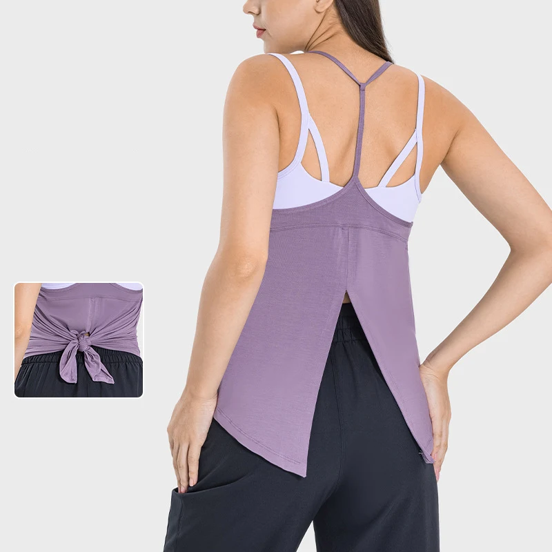 2024 Sexy women outdoor light soft feeling fitness sleeveless yoga top wet sweat quick drying sports vest vest