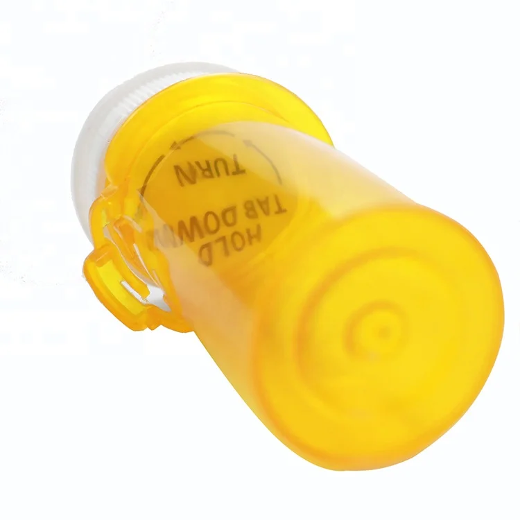 High Quality Plastic Pharmacy Packing Reversible Cap Vials Thumb Tab Pill Bottle