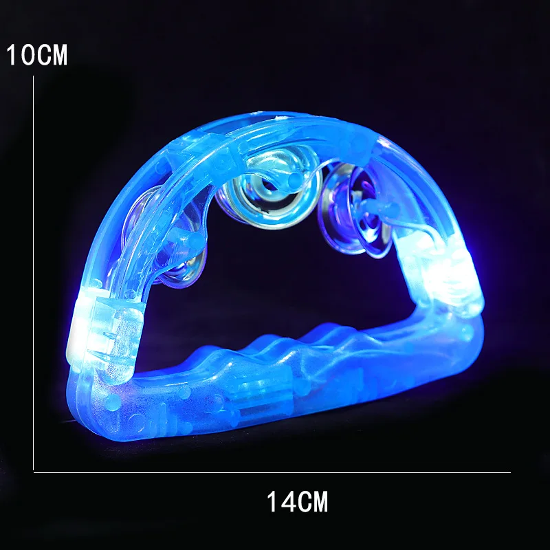 Led Music Flashing Tambourine Colorful Hand-held Light Up Toys Bar Party Cheer Atmosphere Hand Shake Flash Bell