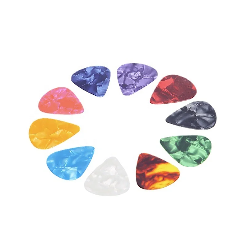 Support Custom Design Image 0.46mm 0.71mm 0.88mm 0.96mm 1.2mm 1.5mm Celluloid Material OEM Guitar Pick E-commerce Supplier