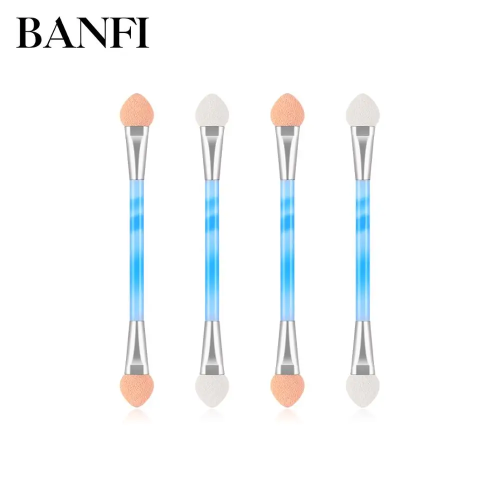  Banfi новый индивидуальный логотип двухцветная Кисть для макияжа глаз с губкой аппликатор леди