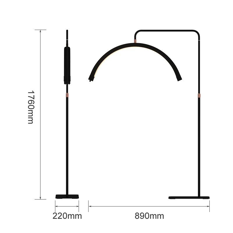 New Arrival 40w Bicolor Half Ring Beauty Fill Lamp Led Moon Lash Light For Eyelash Extension Eyebrow Makeup U-shaped Lamp