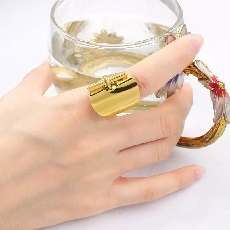 Rings For Women Gold/Sliver Steel Color Hollow Ring Fashion Party Jewelry Drop Shipping Finger Present wedding