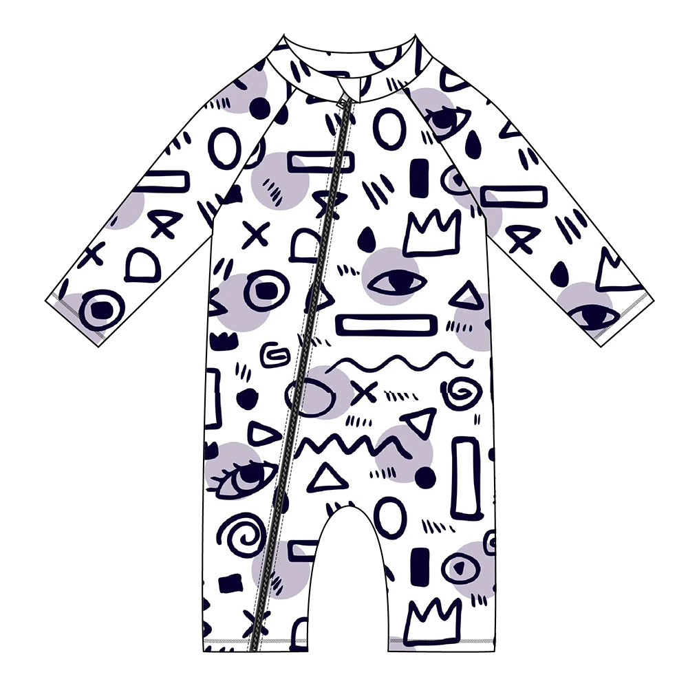 FIELD BALANCE Custom Print Romper Set Baby Clothes Toddler Boy Infant One Piece Pajamas With Zipper
