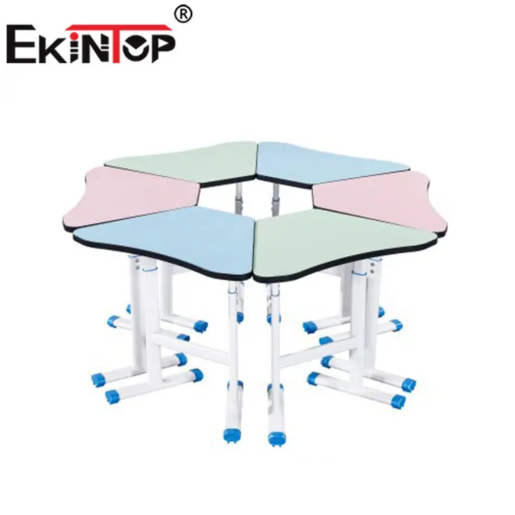 Ekintop modern free sample classroom furniture metal high school student desk writing tables kids desk chair set