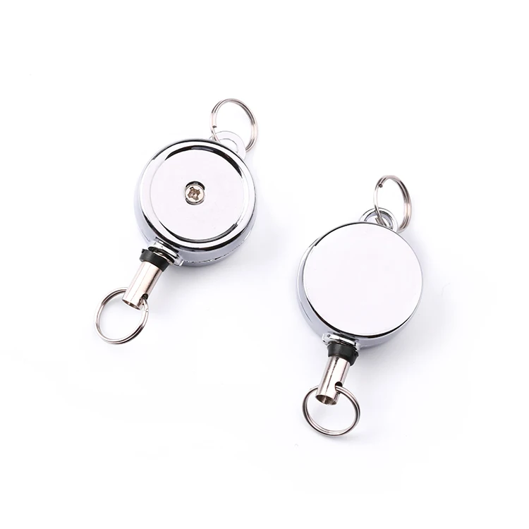 
Zinc alloy small easy to pull buckle badge reel springs mini badge reel 