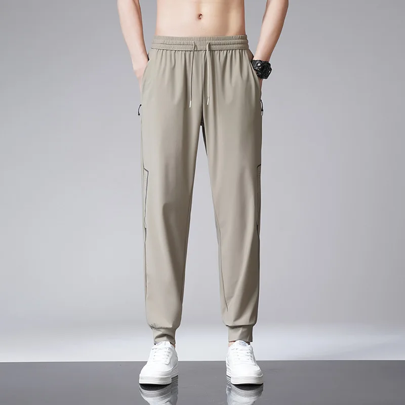 Summer Cool Pants Men Sweatpants Summer Thin Jogger Pants Male Plus Size 7XL Summer Breathable Trousers Elastic Waist Pants