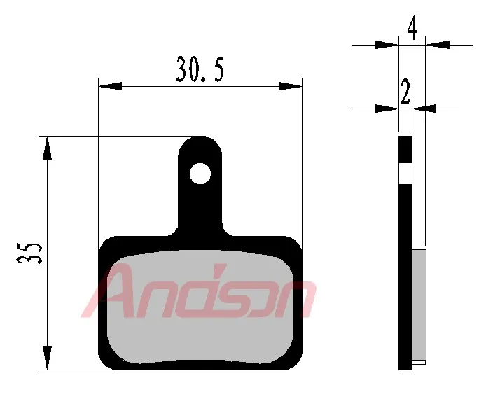 YL-1001 brake pad for mountain bike copper based for TEK Auriga /Draco/HDC 300