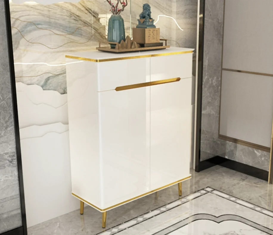 Modern light luxury living room furniture high density board cabinet shoes storage shoe cabinet