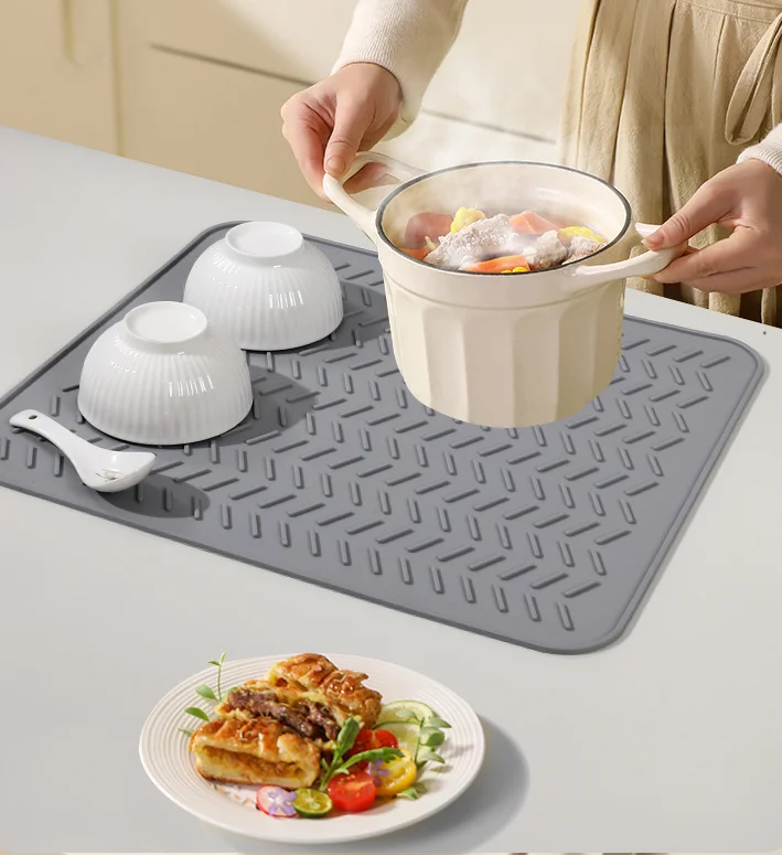 Силиконовый коврик для сушки посуды