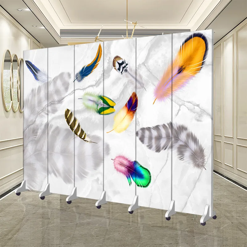 Simple modern living room home mobile partition wall sliding office shelter bed folding screen