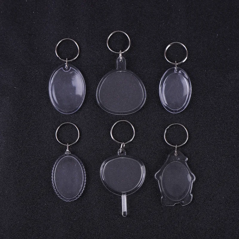 Custom Printing Acrylic or PS Material Photo Frame Keychain Blank Acrylic Keyring Plastic Zinc Alloy Opp Bag, or Gifts Box D103