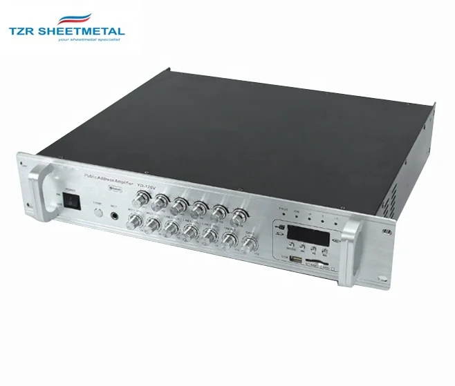 OEM High Quality Custom 2mm AL5052/AL6061 Anodized Black Amplifier Housing Housing Audio Cabinet Housing