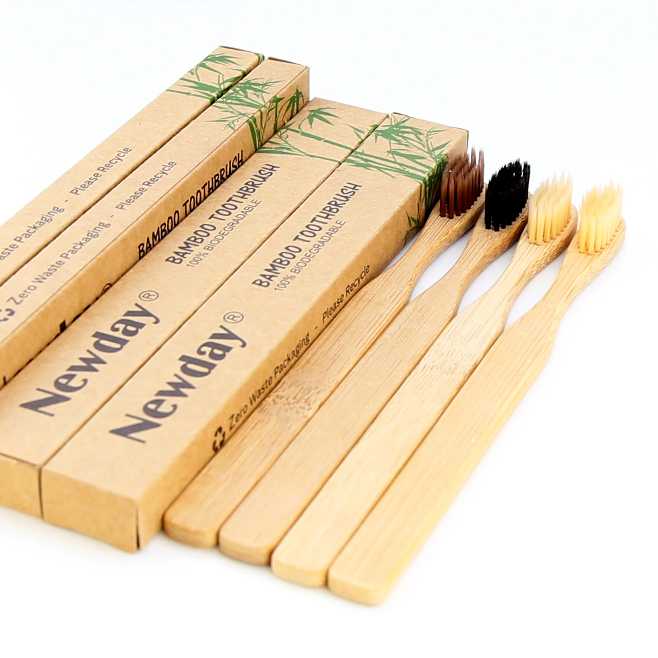 Eco Friendly New Personalized Oem Bamboo Toothbrush 100% Biodegradable Home Use Cepillo Dental