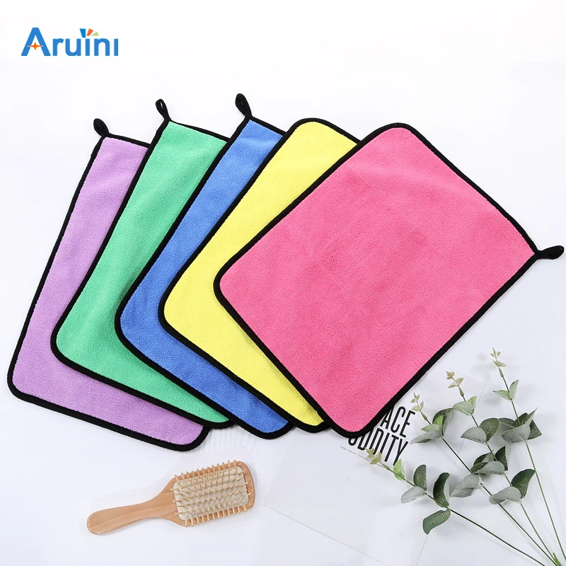 Car Drying Wash Detailing Buffing Polishing Towel with Plush Edge car clean Cloth with custom logo 30*30cm