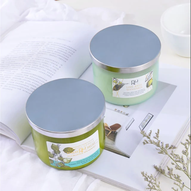 High End 3 Wick Candles Custom Private Label Glass Bottle Scented Candles Luxury Gift Set 3 Wick Scented Candle