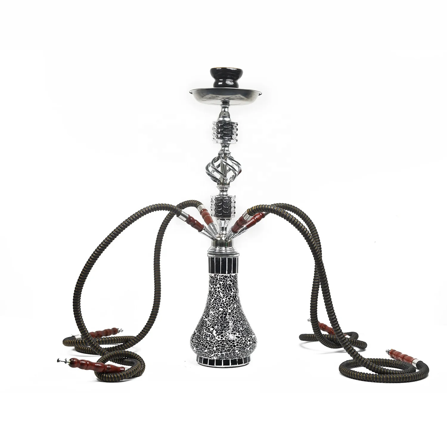 Factory price arabian hookah water medium double accessories glass metal complete set shisha