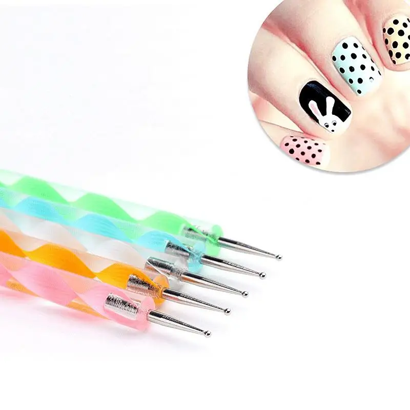 
5 PCS Double-Headed Point Drill Pen Nail Manicure Art Dotting Decoration Tools Pen 