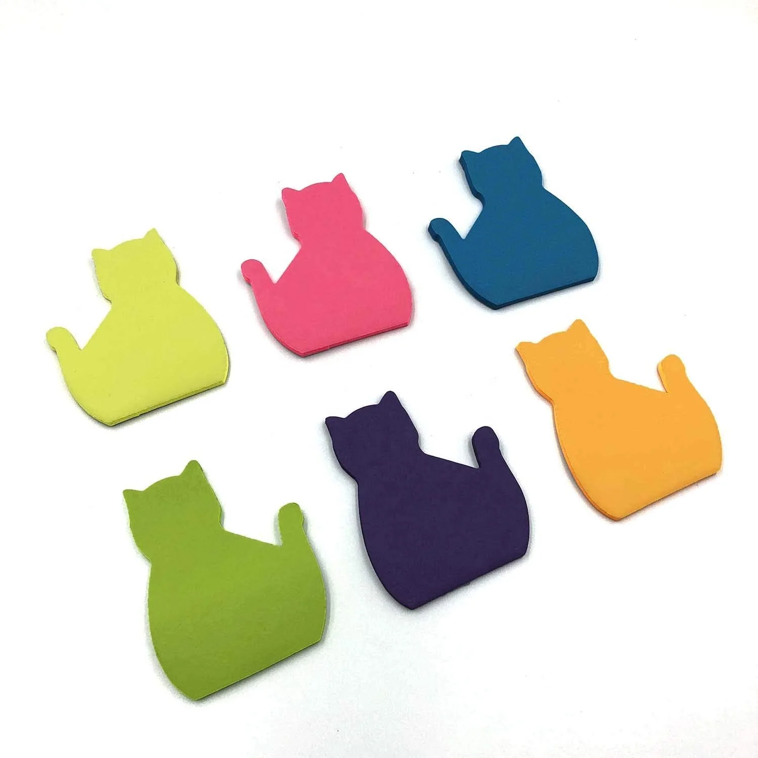 Cat Paper Clips and Silhouette Cat Shaped Sticky Notes Set Office Desk Accessories