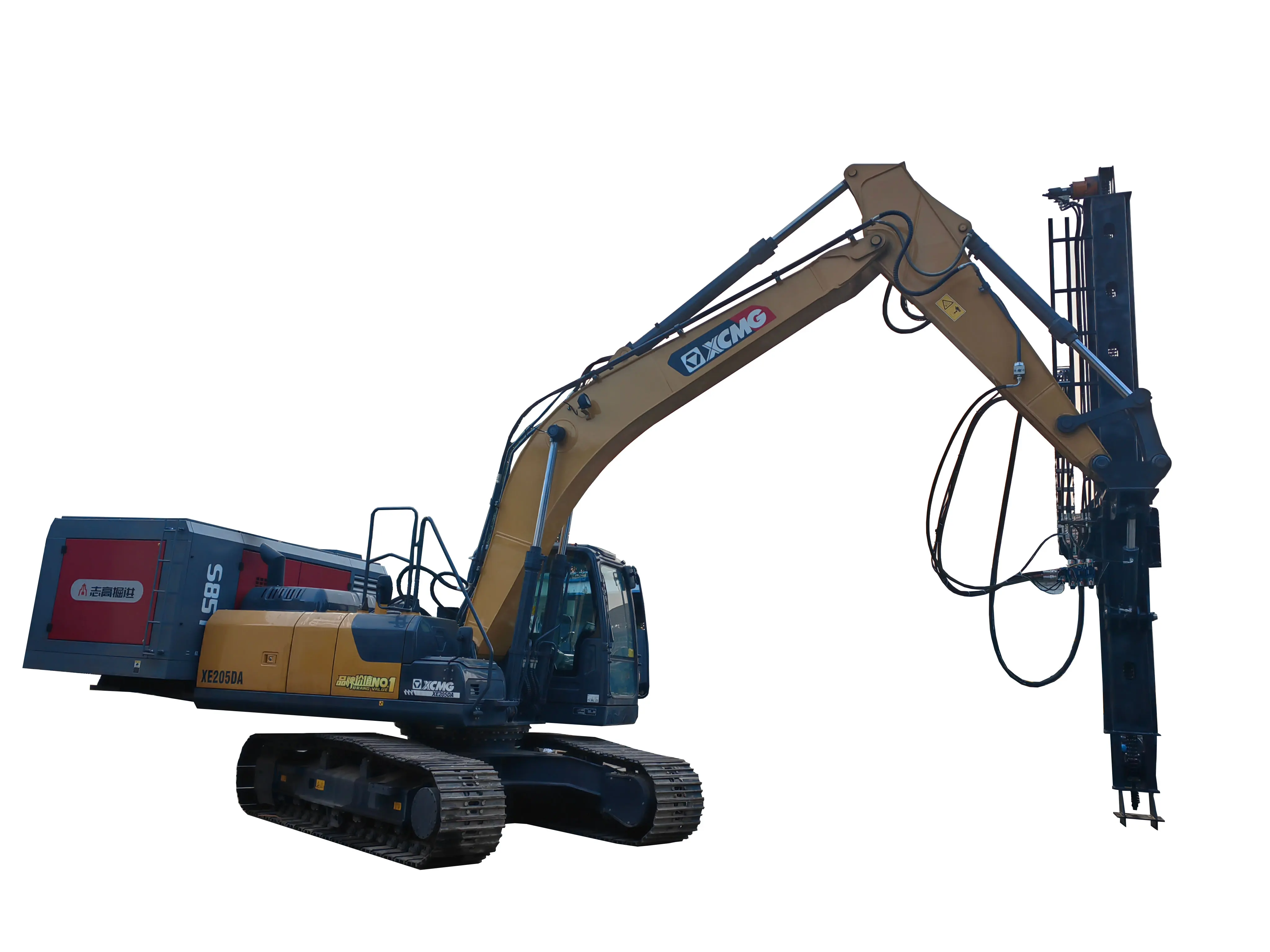 Excavator modified down the hole drilling rig, excavator modified slope support drilling rig, reasonable design, easy operation