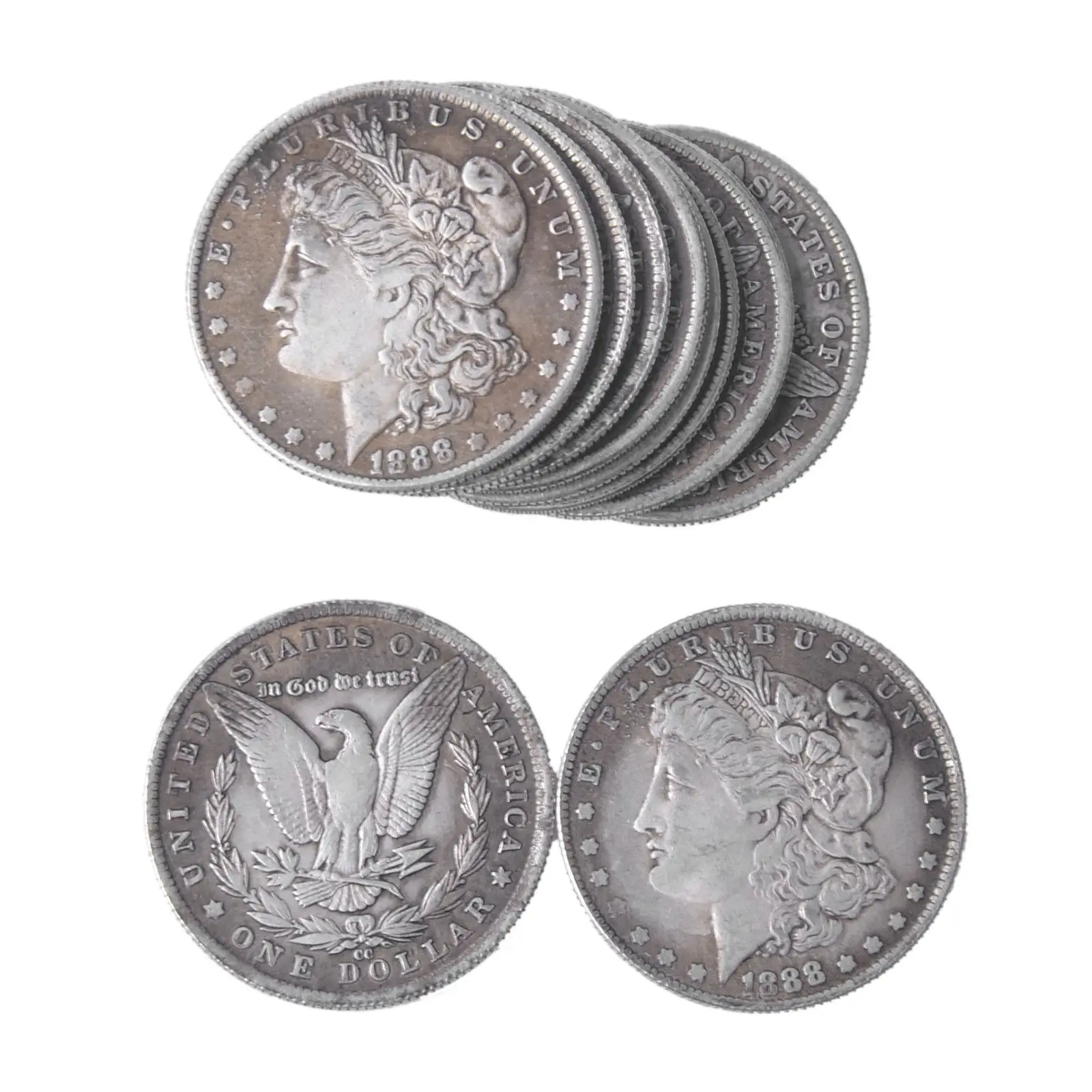 
1888 Steel Morgan Dollar (3.8cm) Magic Trick Coins Magic Accessories Commemorative Collectibles Coins 
