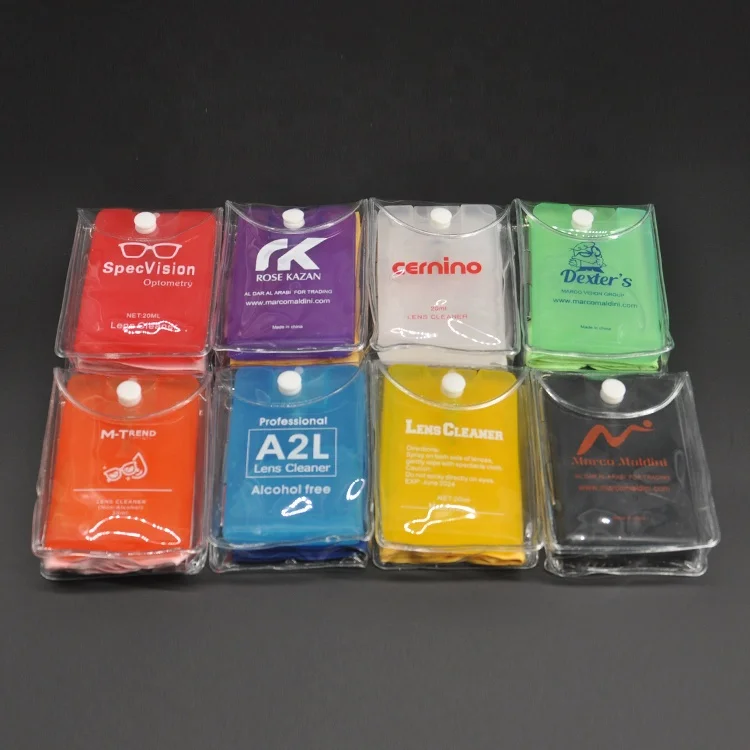 
Hot selling glasses cleaning liquid independent packaging with cleaning cloth 