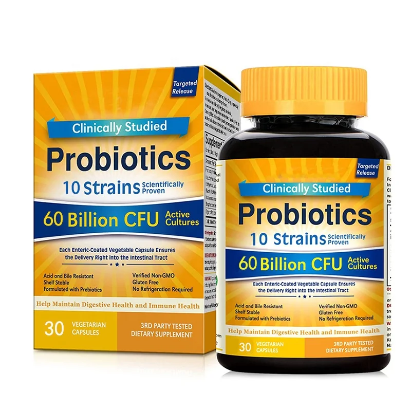 60 млрд cfus пробиотики добавки пребиотики вегетарианские капсулы с 10 пробиотиков напряжения